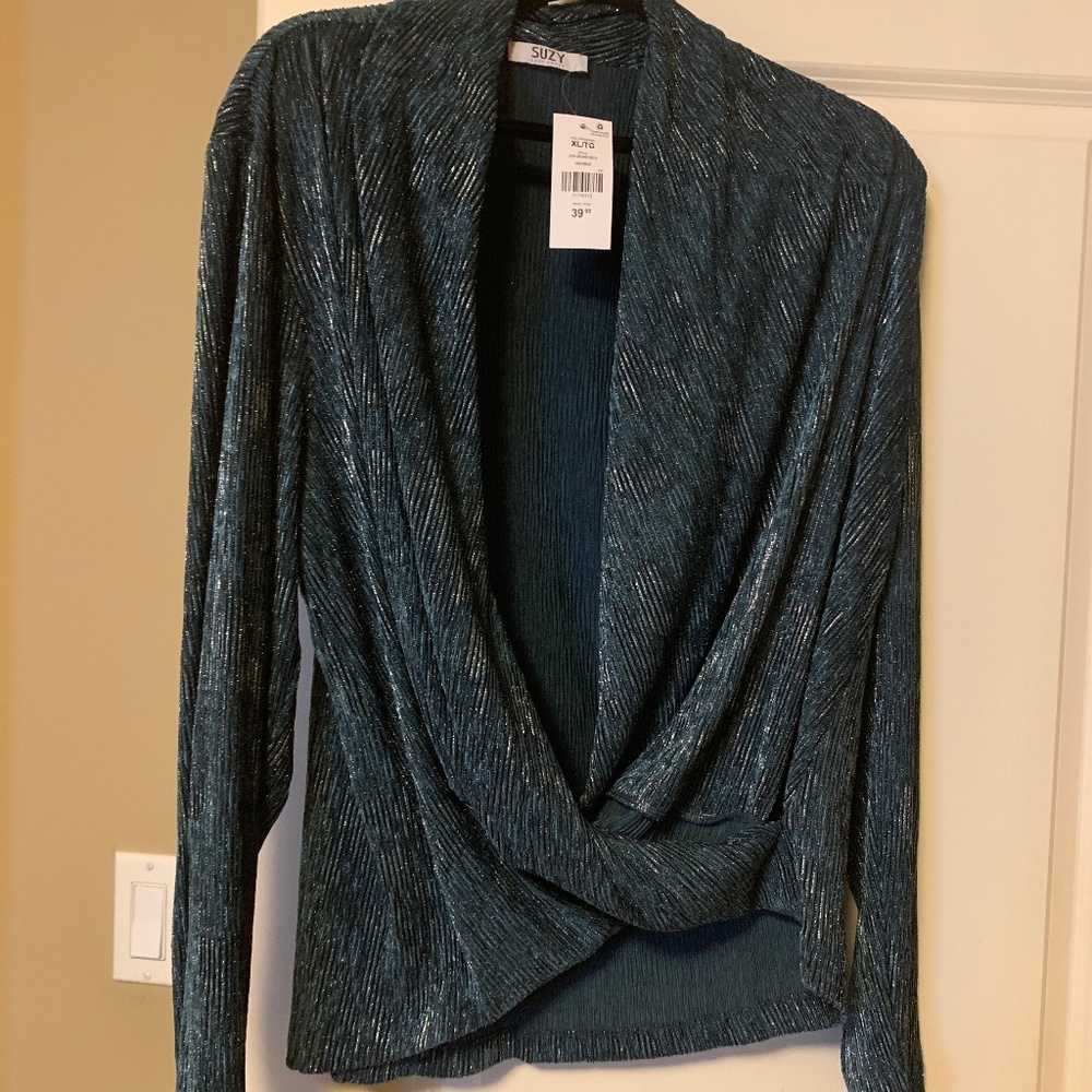 Blue and Silver long sleeve top